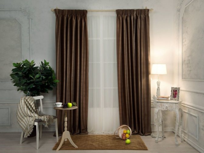 Штора Темно Коричневая Фото